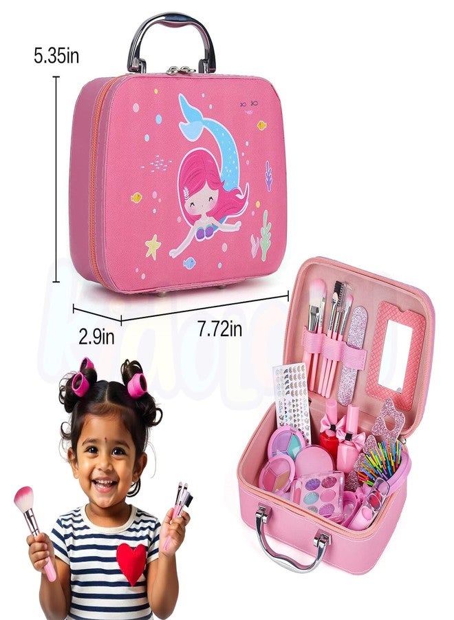 Kidology Kids Makeup Kit for Girl, Unicorn Toys for Girl Real Washable Makeup Girls Princess Play Make Up Toys, Makeup Set for Age 3+ Year Old Christmas & Birthday Gift (Mermaid Suit Case Makeup Set) - Image 3